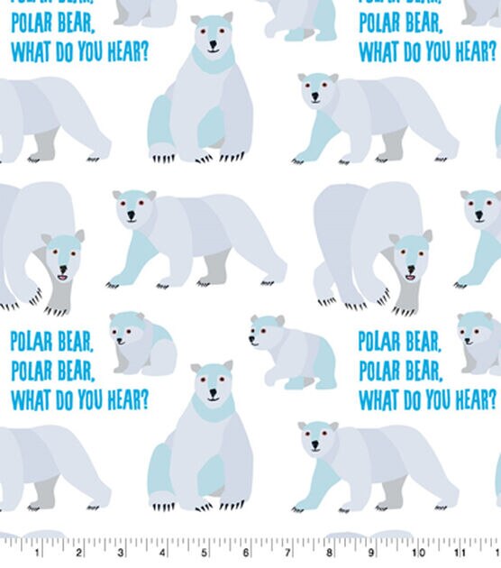 Polar Bear Kids From Andover Fabrics by Eric Carle's Polar Bear Collection  