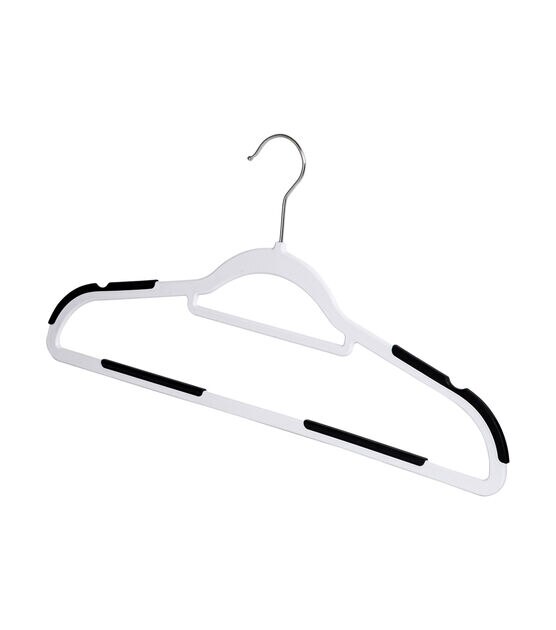 White Plastic Hangers for Clothes - Space Saving Notched Hangers - Durable  and Slim - Shoulder Grooves