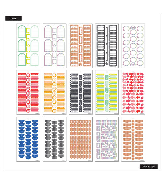 831pc Essential Boxes & Borders Happy Planner Stickers, , hi-res, image 4