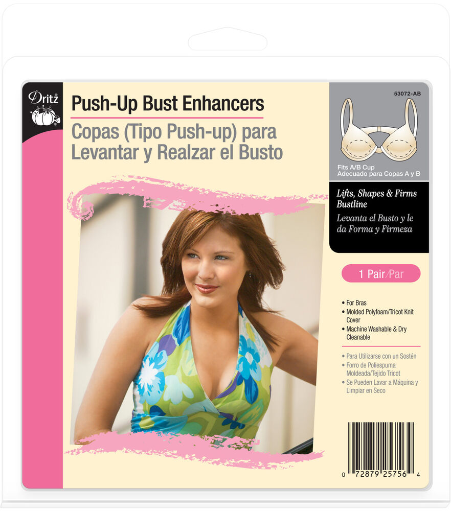 Dritz Push-Up Bust Enhancers, A/B Cup, 1 Pair, Nude