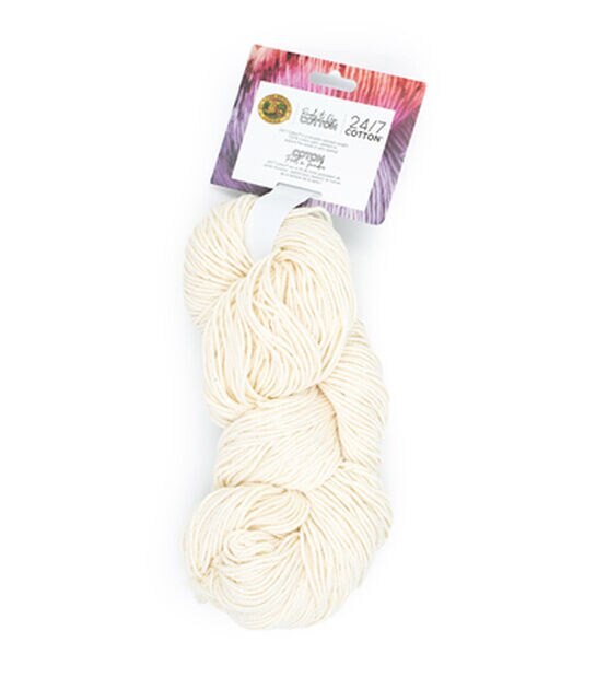Lion Brand 24/7 Cream Cotton Undyed Yarn