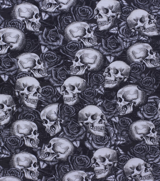 Skulls N Roses Halloween Cotton Fabric