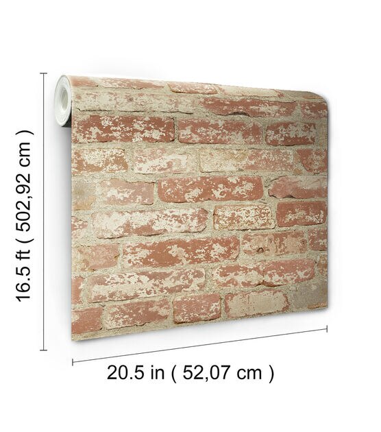 RoomMates Wallpaper Stuccoed Red Brick, , hi-res, image 7