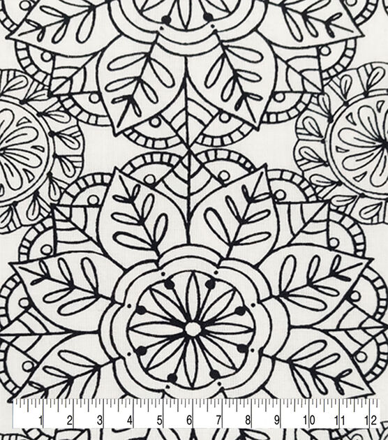 Black & White Geometric Sketches Quilt Cotton Fabric by Keepsake Calico, , hi-res, image 3