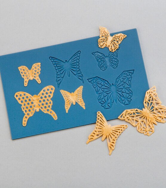 GEOMETRIC BUTTERFLY EMBELLISHMENTS WITH LIQUID SCULPEY Craft Videos Mad in  Crafts