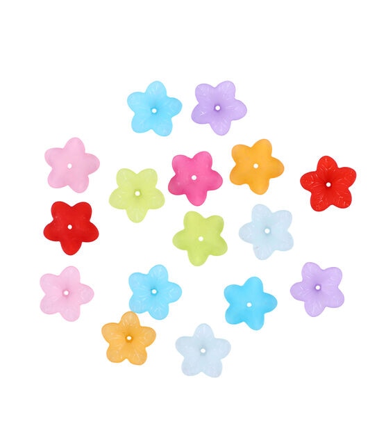 18mm Multicolor Plastic Flower Petal Beads 150pc by hildie & jo