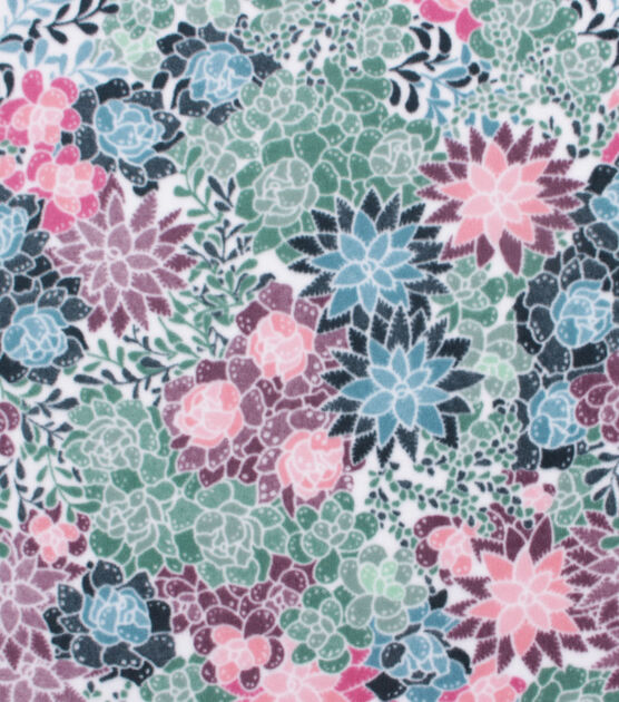 Pastel Floral Anti Pill Fleece Fabric, , hi-res, image 2