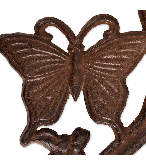 Zingz & Thingz 8" Butterfly Cast Iron Planter Bracket, , hi-res, image 2