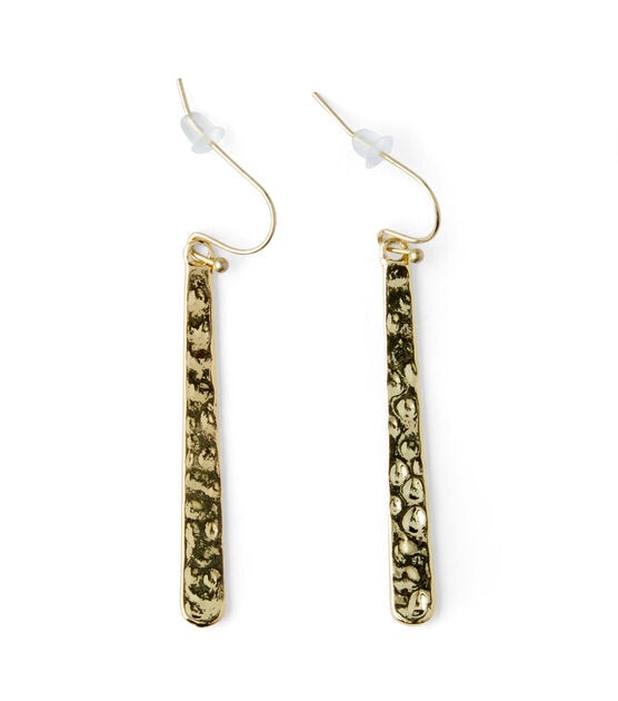 2" Gold Hammered Earrings by hildie & jo, , hi-res, image 2