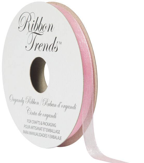 Ribbon Trends Organdy Ribbon 1/4'' Pink Solid