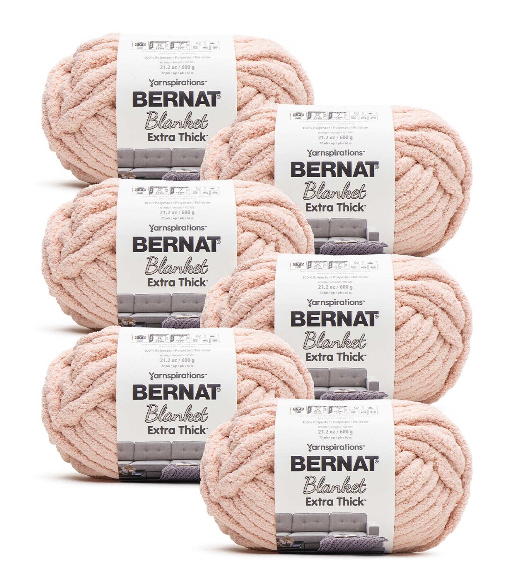 Bernat Blanket Extra Yarn-Black - 2 Pack