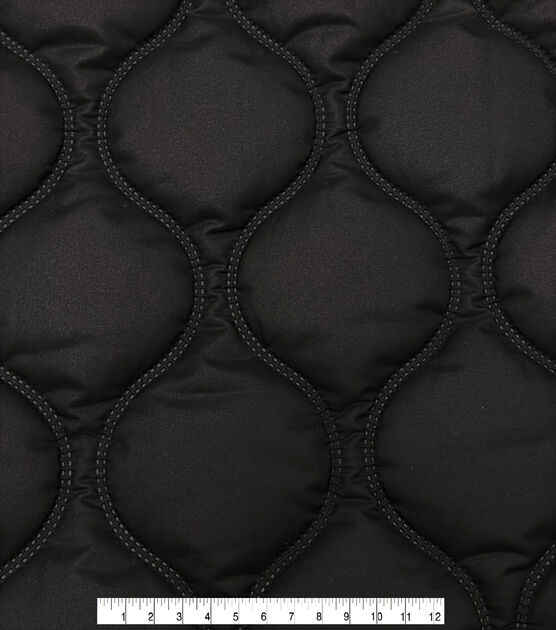 Black Quilted Outerwear Fabric, , hi-res, image 2