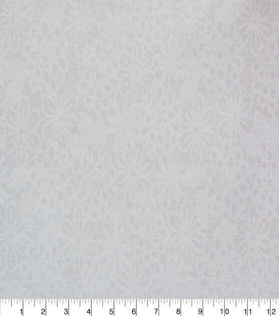 White Floral Print Quilt Cotton Fabric by Quilter's Showcase, , hi-res, image 1