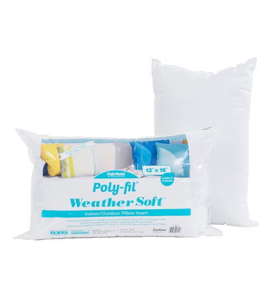 Poly Fil Weather Soft Indoor / Outdoor Pillow Insert 12x18", , hi-res, image 2