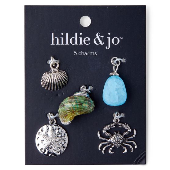 5ct Zinc Alloy & Shell Ocean Animal Charms by hildie & jo