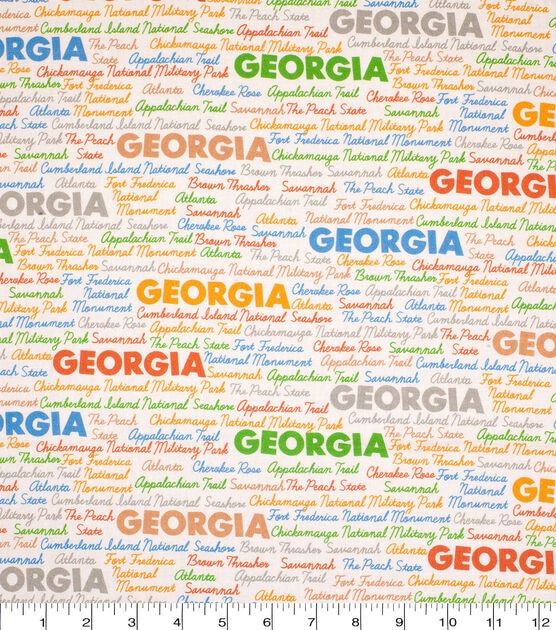 Georgia Cotton Fabric Tossed Words