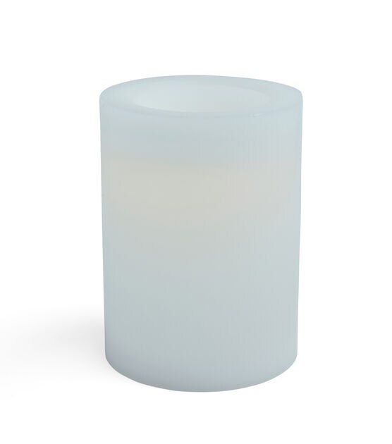 6" x 8"  LED White Smooth Wax Pillar Candle by Hudson 43, , hi-res, image 2