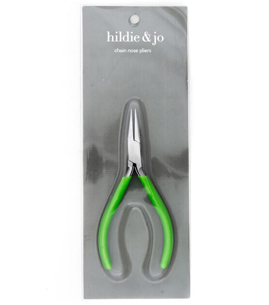 8 Chain Nose Pliers With Green Handle by hildie & jo