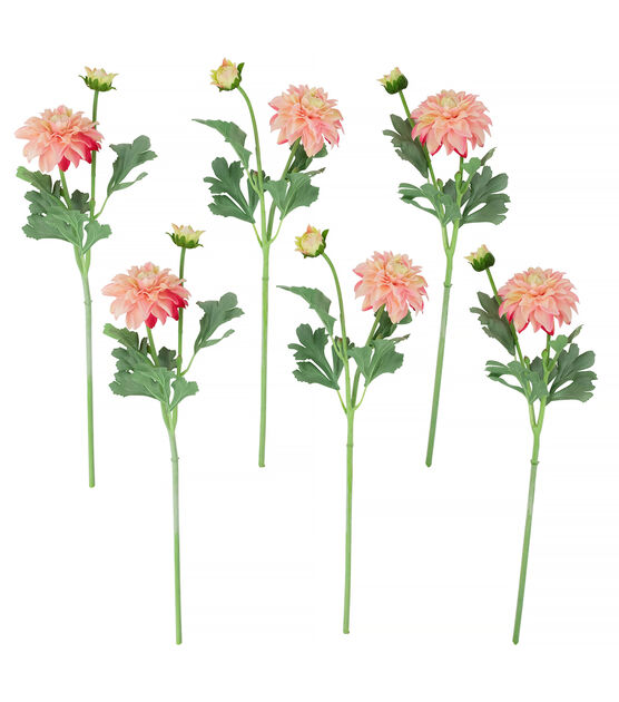 Northlight 23 Pink Dahlia Floral Stems 6ct