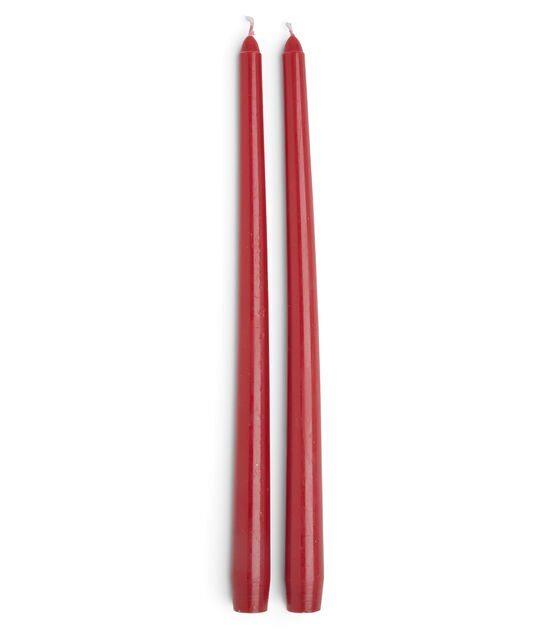12" Red Unscented Taper Candles 2pk by Hudson 43, , hi-res, image 2