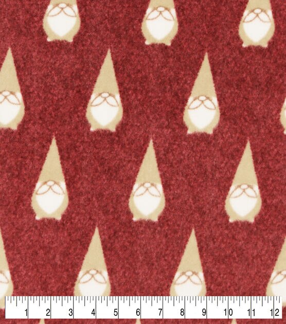 Gnomes on Orange Luxe Fleece Fabric, , hi-res, image 3
