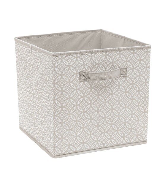 Simplify 12" Gray Boho Collapsible Storage Cube