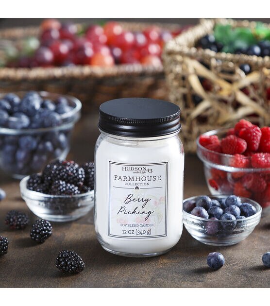 12oz Berry Picking Scented Jar Candle by Hudson 43, , hi-res, image 5