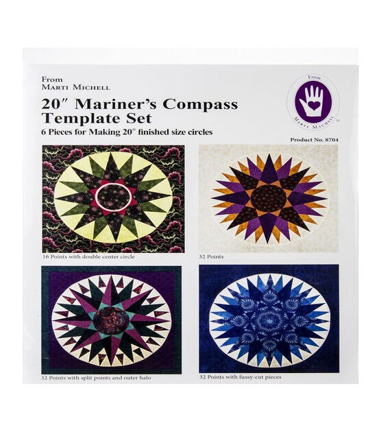Marti Michell 6 pk 20'' Templates Mariner's Compass