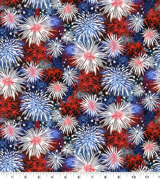 Springs Creative Patriotic Fireworks Cotton Fabric