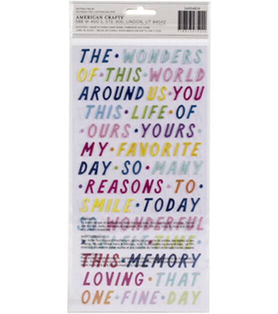 Paige Evans Wonders Thickers Stickers 329 Pkg Happy Day Phrases, , hi-res, image 2