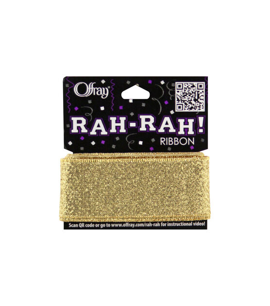 Offray 1.5" x 9' Rah Rah Galena Gold Ribbon