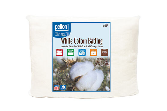 Pellon White Cotton Batting King