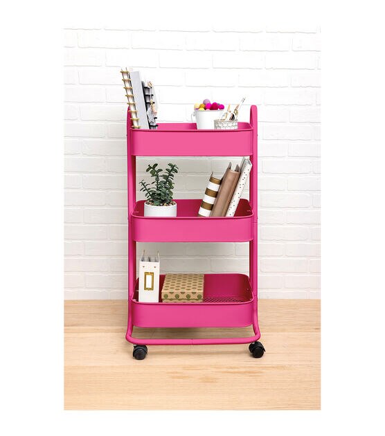 17" Rolling 3 Tier Metal Storage Cart by Top Notch, , hi-res, image 11