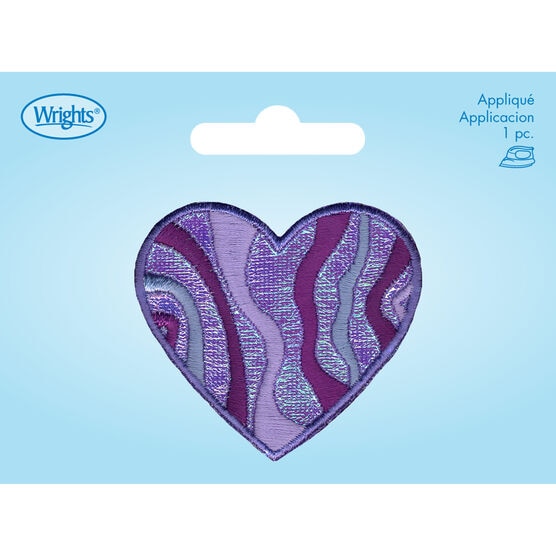 Wrights 2" x 1.5" Purple Heart Iron On Patch