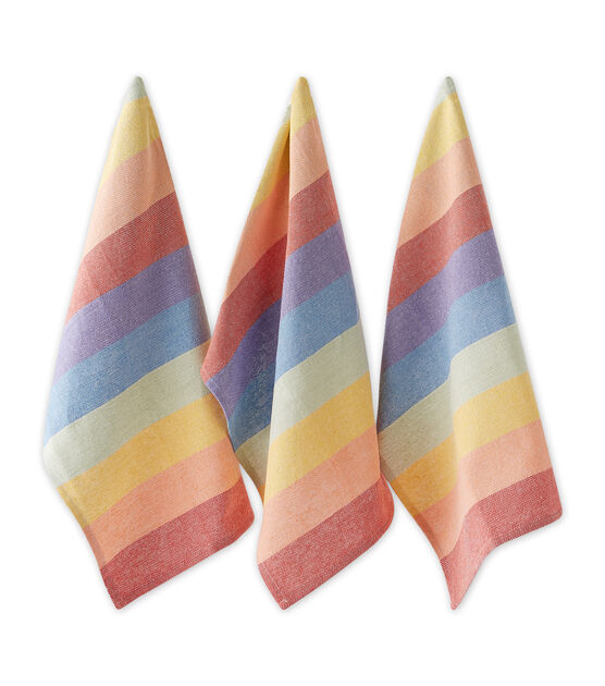 Design Imports Set of 6 Rainbow Kitchen Towels & Dishcloths, , hi-res, image 2