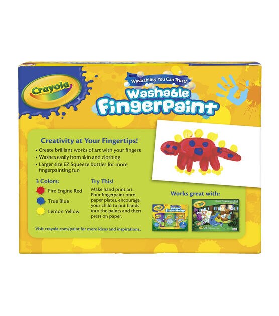 Crayola 8oz Primary Washable Finger Paint Bottles 3ct, , hi-res, image 2