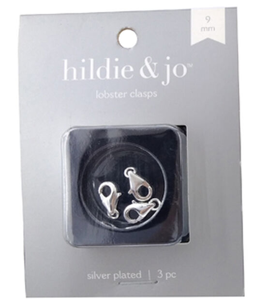 9mm Sterling Silver Plated Lobster Clasps 3pk by hildie & jo