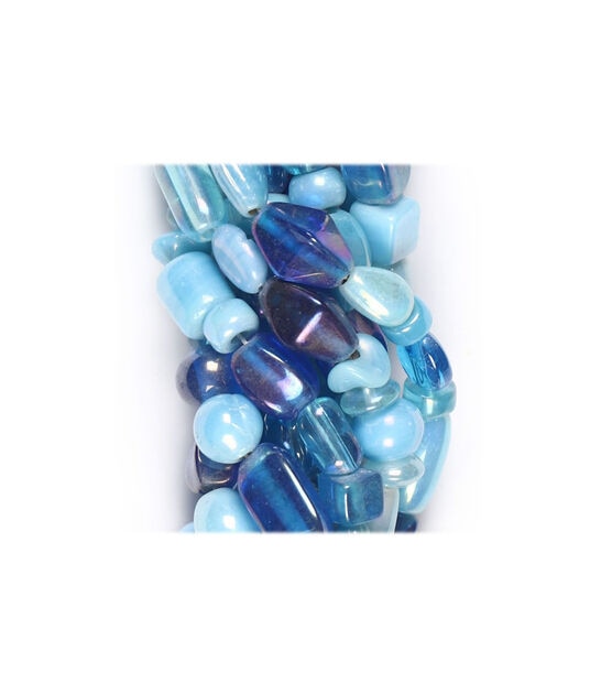 14" Blue Multi Strand Glass Beads by hildie & jo, , hi-res, image 2