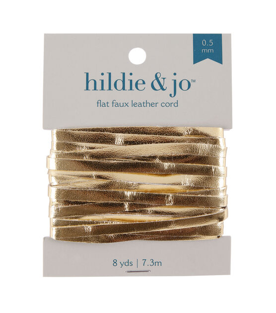 0.5mm x 8yds Gold Flat Faux Leather Cord by hildie & jo