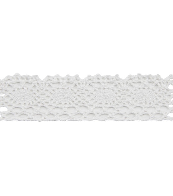 Wyla Sew on Crochet Lace Trim White, , hi-res, image 2