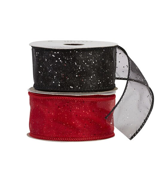 Offray 1.5"x9' Cosmic Glitz Sheer Wired Edge Ribbon, , hi-res, image 1