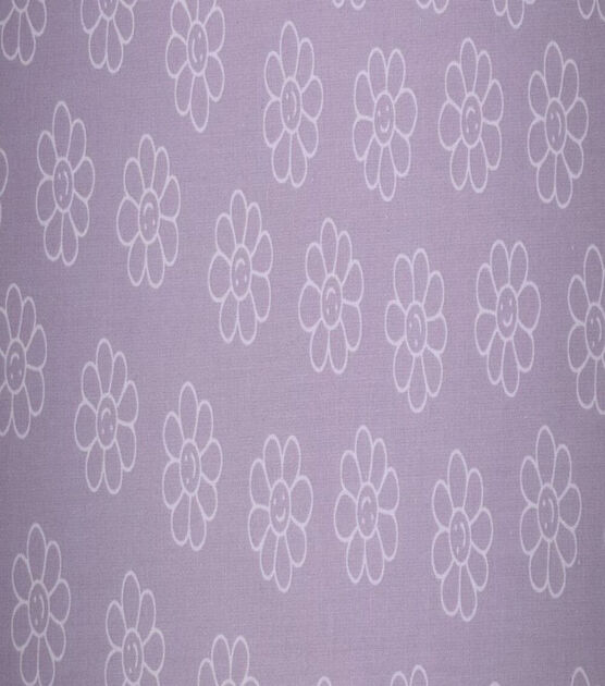 Happy Floral on Lilac Quilt Cotton Fabric by Quilter's Showcase, , hi-res, image 2