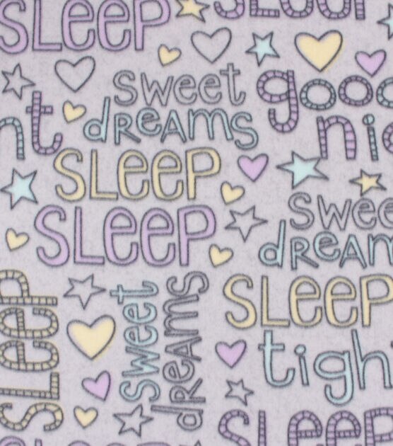 Blizzard Fleece Fabric Pastel Dream Words, , hi-res, image 2