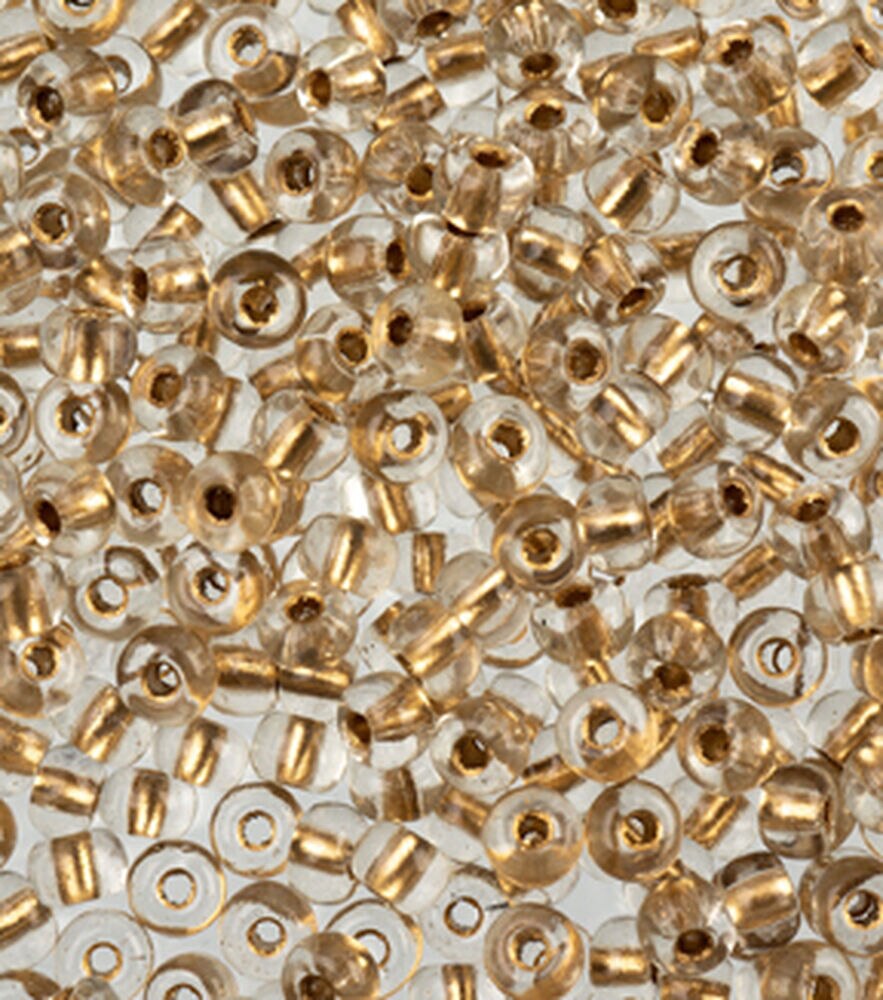 John Bead Czech Glass Beads 24G 6/0, Crystal Gold Lined, swatch, image 32