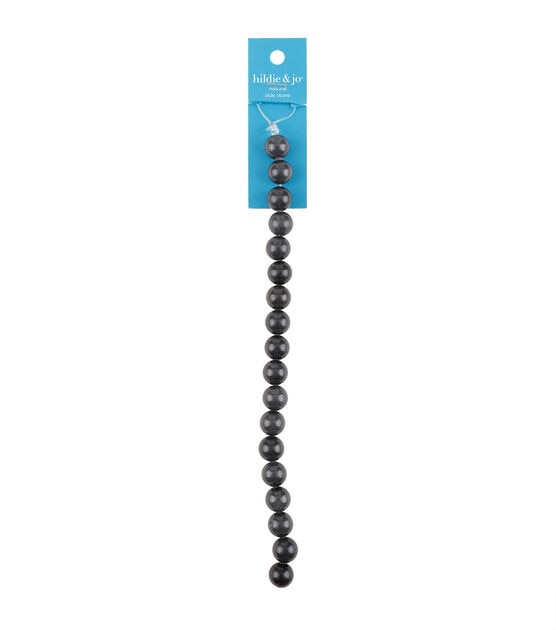7" Gray Round Jade Stone Strung Beads by hildie & jo