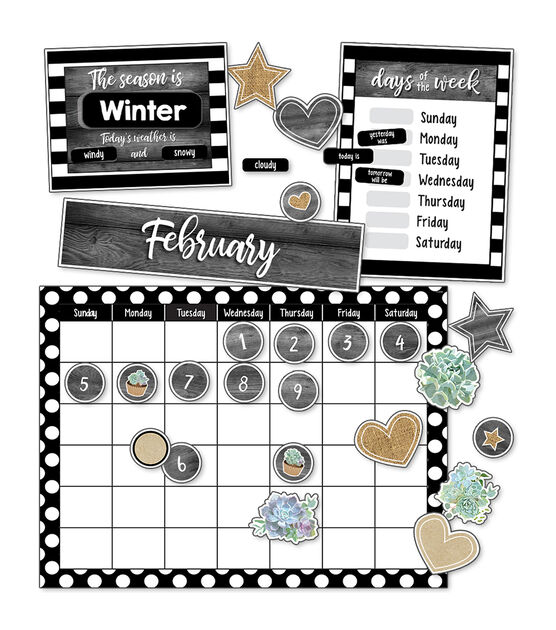 Carson Dellosa 100ct Simply Stylish Calendar Bulletin Board Set