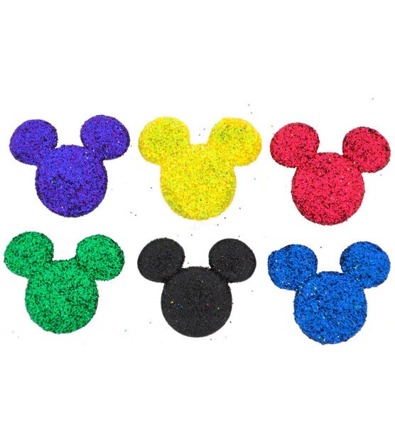 Dress It Up 7ct Disney Glitter Mickey Mouse Heads Shank Buttons, , hi-res, image 2