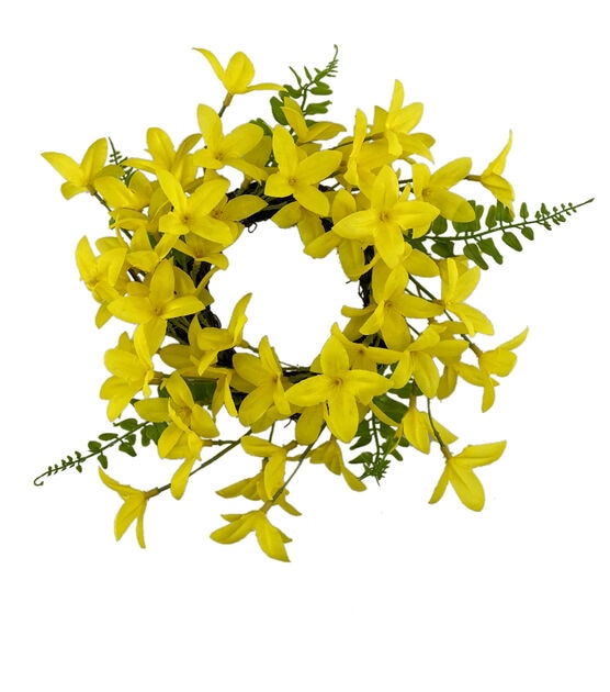 11" Spring Yellow Forsythia Mini Wreath by Bloom Room
