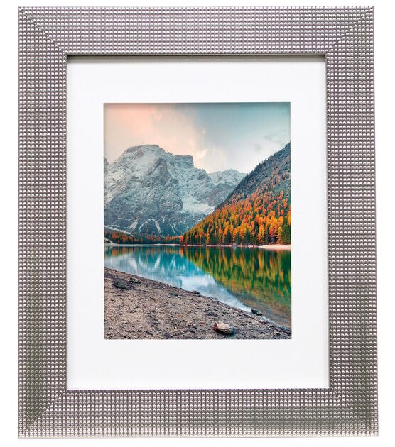 BP 11"x14" Matted to 8"x10" Silver Texture Bump Frame