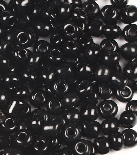 0.7oz Black Round Glass Seed Beads by hildie & jo, , hi-res, image 3